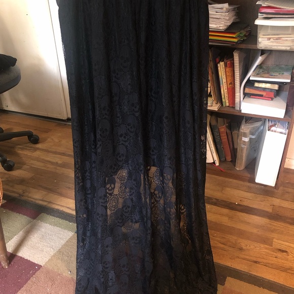 Hot Topic Dresses & Skirts - Black Lace Skull Maxi Dress